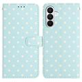 Custodia a portafoglio per Samsung Galaxy S26 con motivo a pois - Blu