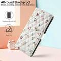 Custodia a portafoglio floreale rombica per Samsung Galaxy S26 Pro - Rose