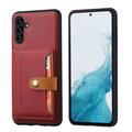 Custodia in Stile Retrò con Portafoglio per Samsung Galaxy S26 - Rossa