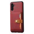 Custodia in Stile Retrò con Portafoglio per Samsung Galaxy S26 - Rossa
