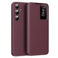 Custodia Samsung Galaxy S26 Smart Clear View con slot per schede - Rosso vino