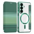 Custodia a libro magnetica elegante per Samsung Galaxy S26 con scomparti per carte RFID
