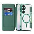 Custodia a libro magnetica elegante per Samsung Galaxy S26 con scomparti per carte RFID