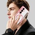 Custodia a libro magnetica elegante per Samsung Galaxy S26 con scomparti per carte RFID - Rosa