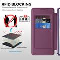 Custodia a libro magnetica elegante per Samsung Galaxy S26 con scomparti per carte RFID - Viola