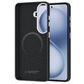 Custodia in plastica per Samsung Galaxy S26 Tech-Protect Ion Carbon - Compatibile con MagSafe - Nera / Argenta