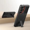 Custodia Tech-Protect Kevlar Aura per Samsung Galaxy S26 - Compatibile con MagSafe - Nera / Arancione