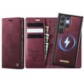 Custodia a portafoglio staccabile 2 in 1 Samsung Galaxy S26 Ultra Caseme C49 - Compatibile con MagSafe, RFID - Rossa