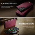 Custodia a portafoglio staccabile 2 in 1 Samsung Galaxy S26 Ultra Caseme C49 - Compatibile con MagSafe, RFID - Rossa