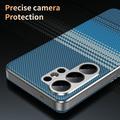 Custodia a libro Smart View con motivo a scacchi e scomparto per carte per Samsung Galaxy S26 Ultra - Blu