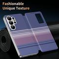 Custodia a libro Smart View con motivo a scacchi e scomparto per carte per Samsung Galaxy S26 Ultra - Viola