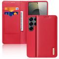 Custodia in Pelle a Portafoglio Dux Ducis Hivo per Samsung Galaxy S26 Ultra - Rossa