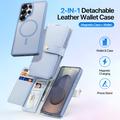 Custodia in pelle a portafoglio con copertura magnetica Dux Ducis Lawa per Samsung Galaxy S26 Ultra - Baby Blue