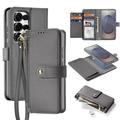 Custodia in pelle a portafoglio con copertura magnetica Dux Ducis Lawa per Samsung Galaxy S26 Ultra - Grigio
