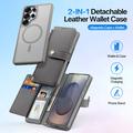 Custodia in pelle a portafoglio con copertura magnetica Dux Ducis Lawa per Samsung Galaxy S26 Ultra - Grigio