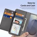 Custodia in pelle a portafoglio con copertura magnetica Dux Ducis Lawa per Samsung Galaxy S26 Ultra - Grigio