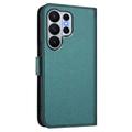 Custodia a portafoglio Samsung Galaxy S26 Ultra con cuori e fiori - Verde