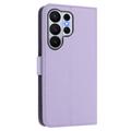 Custodia a portafoglio Samsung Galaxy S26 Ultra con cuori e fiori - Viola chiaro
