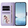 Custodia a portafoglio Samsung Galaxy S26 Ultra con cuori e fiori - Viola chiaro