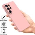 Custodia in silicone liquido con cinghia a mano per Samsung Galaxy S26 Ultra - Rosa