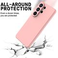 Custodia in silicone liquido con cinghia a mano per Samsung Galaxy S26 Ultra - Rosa