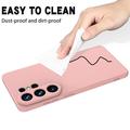 Custodia in silicone liquido con cinghia a mano per Samsung Galaxy S26 Ultra - Rosa
