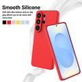 Custodia in silicone liquido con cinghia a mano per Samsung Galaxy S26 Ultra - Rossa