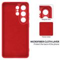 Custodia in silicone liquido con cinghia a mano per Samsung Galaxy S26 Ultra - Rossa