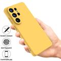 Custodia in silicone liquido con cinghia a mano per Samsung Galaxy S26 Ultra - Gialla