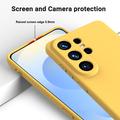 Custodia in silicone liquido con cinghia a mano per Samsung Galaxy S26 Ultra - Gialla