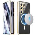 Custodia magnetica Samsung Galaxy S26 Ultra con protezione dello schermo in vetro temperato - Compatibile con MagSafe - Oro
