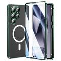 Custodia magnetica Samsung Galaxy S26 Ultra con protezione dello schermo in vetro temperato - compatibile con MagSafe - verde