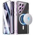 Custodia magnetica Samsung Galaxy S26 Ultra con protezione dello schermo in vetro temperato - Compatibile con MagSafe - Viola