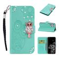 Samsung Galaxy S26 Ultra Custodia portafoglio con strass gufo