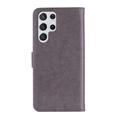 Samsung Galaxy S26 Ultra Custodia portafoglio con strass gufo - Grigia