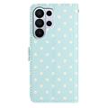 Custodia a portafoglio per Samsung Galaxy S26 Ultra con motivo a pois - Blu