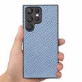 Custodia premium per Samsung Galaxy S26 Ultra con finitura in fibra di carbonio - Blu