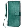 Samsung Galaxy S26 Ultra Custodia Premium a portafoglio con cinturino - Struttura in fibra di carbonio - Carbonio verde