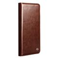 Custodia in pelle a portafoglio Samsung Galaxy S26 Ultra Qialino Classic - Marrone Scuro