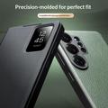Custodia in Pelle Qialino Smart View per Samsung Galaxy S26 Ultra - Nera