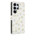 Custodia a portafoglio floreale rombica per Samsung Galaxy S26 Ultra