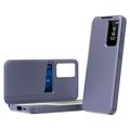 Custodia Samsung Galaxy S26 Ultra Smart Clear View con slot per schede - Grigio Viola