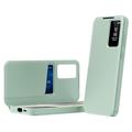 Custodia Flip Samsung Galaxy S26 Ultra Smart Clear View con slot per schede - Verde chiaro