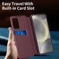 Custodia Samsung Galaxy S26 Ultra Smart Clear View con slot per schede - Rosso vino