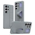 Custodia ibrida Smart Samsung Galaxy S26 Ultra con impugnatura in piedi - Grigio scuro