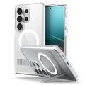 Custodia MagSafe Samsung Galaxy S26 Ultra Spigen Ultra Hybrid S Mag con Kickstand - Bianca / Trasparente