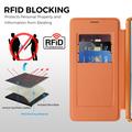 Custodia a libro magnetica elegante per Samsung Galaxy S26 Ultra con scomparti per carte RFID - Arancione