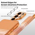 Custodia a libro magnetica elegante per Samsung Galaxy S26 Ultra con scomparti per carte RFID - Arancione
