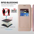 Custodia a libro magnetica elegante per Samsung Galaxy S26 Ultra con scomparti per carte RFID - Rosa