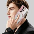 Custodia a libro magnetica elegante per Samsung Galaxy S26 Ultra con scomparti per carte RFID - Rosa